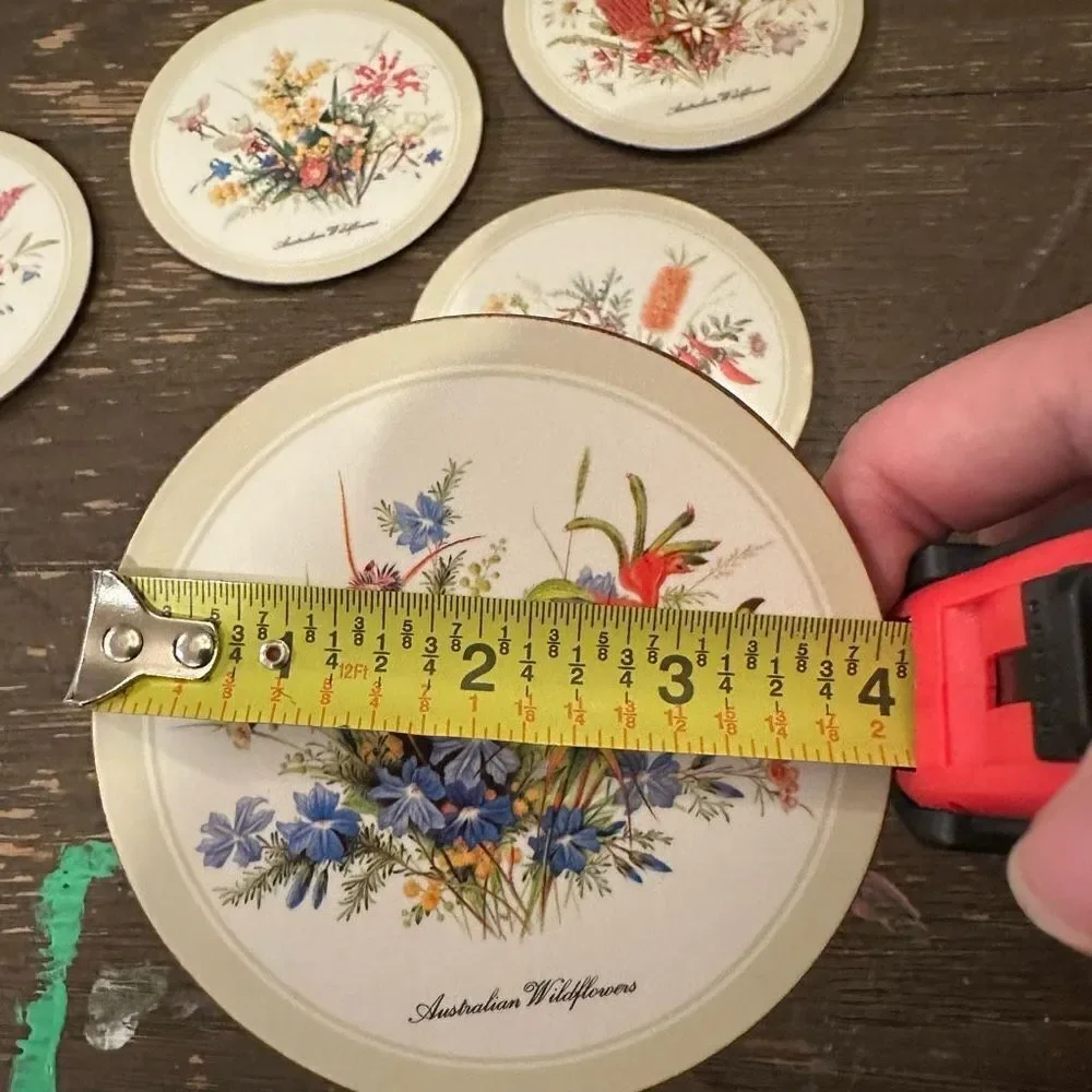 Pimpernel Acrylic 4” Round Coasters, Floral‎ Print set of 5 — NEW